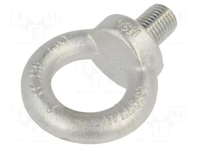 Lifting eye bolt; M30x45; Head: eye; steel; zinc; DIN 580; Ø: 60mm ELESA+GANTER DIN580-M30-ST