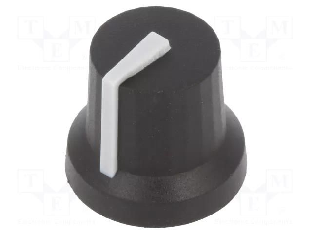 Knob; with pointer; rubber,plastic; Øshaft: 6mm; Ø16.8x14.5mm CLIFF K87MBR-B6MGRY