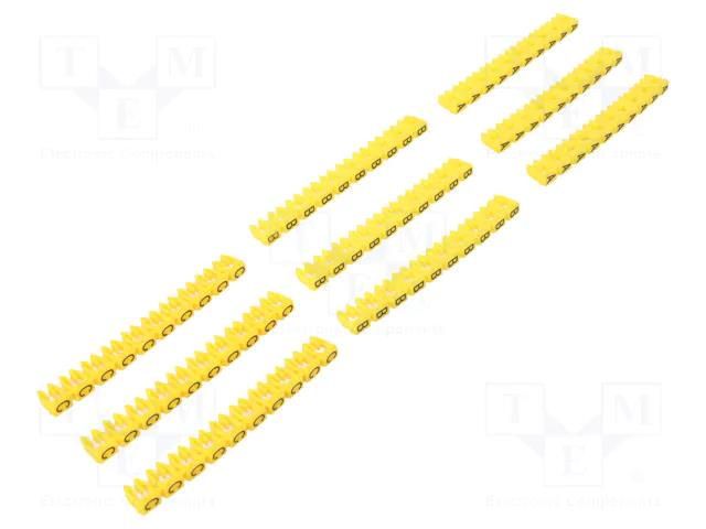 A kit of cable labels; Marking: A,B,C; 2.5mm; yellow; push-in Goobay GOOBAY-72516