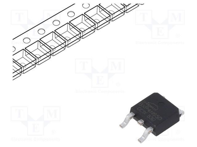 Transistor: N-MOSFET; unipolar; 650V; 2.5A; Idm: 16A; 77W; TO252 BRIDGELUX BXP4N65D