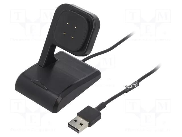 Cable: for smartwatch charging; 1m; 1A; black; Features: base AKYGA AK-SW-26
