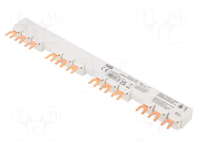 Busbar; 10mm2; Poles: 3; 690VAC; 250VDC; 6kV; Inom: 65A; fork ABB PS1-4-1-65