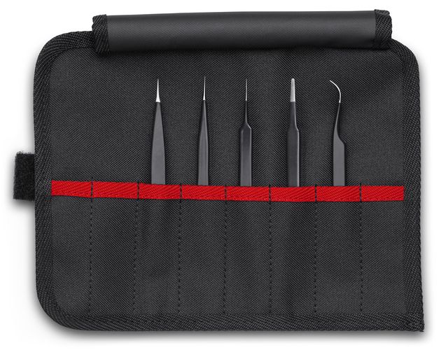 KNIPEX 92 00 01 ESD Universal Tweezers Set ESD 5 parts 90 mm 92 00 01 ESD 4003773087038