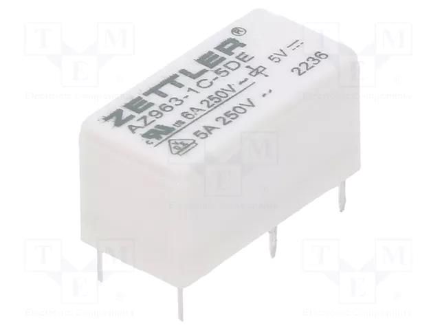 Relay: electromagnetic; SPDT; Ucoil: 5VDC; 6A; 6A/250VAC; 6A/30VDC ZETTLER AZ963-1C-5DE