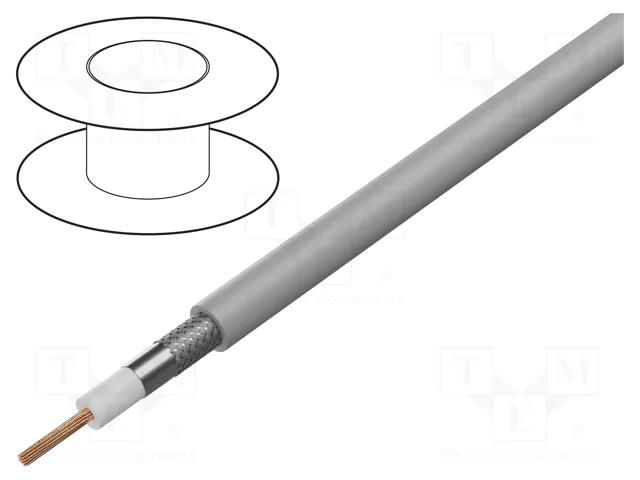 Wire: coaxial; H155,RG58; 1x16AWG; stranded; Cu; PVC; grey; 100m BELDEN H155A00.00B100