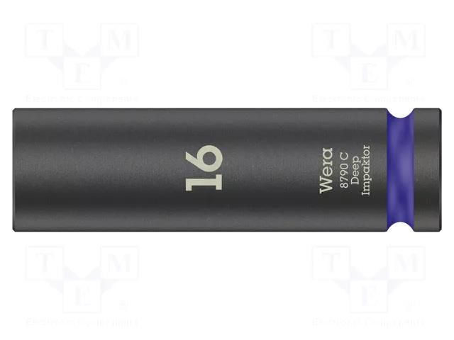 Socket; 6-angles,socket spanner,impact; HEX 16mm; 1/2"; long WERA WERA.05004833001