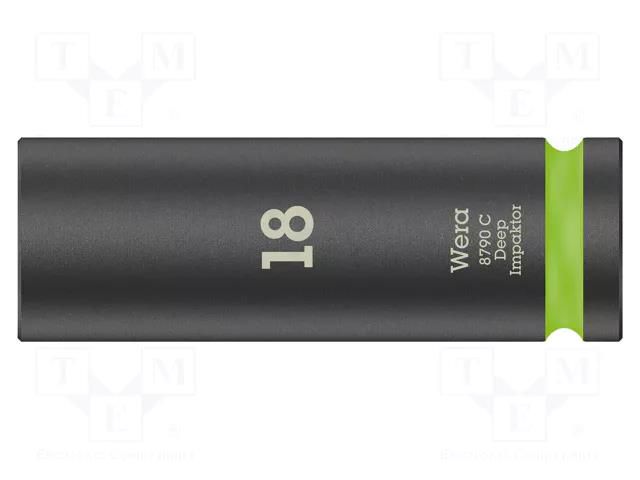 Socket; 6-angles,socket spanner,impact; HEX 18mm; 1/2"; long WERA WERA.05004835001
