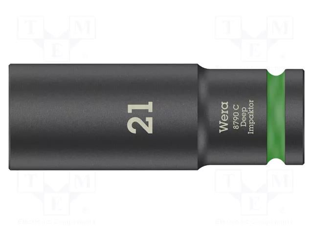 Socket; 6-angles,socket spanner,impact; HEX 21mm; 1/2"; long WERA WERA.05004837001