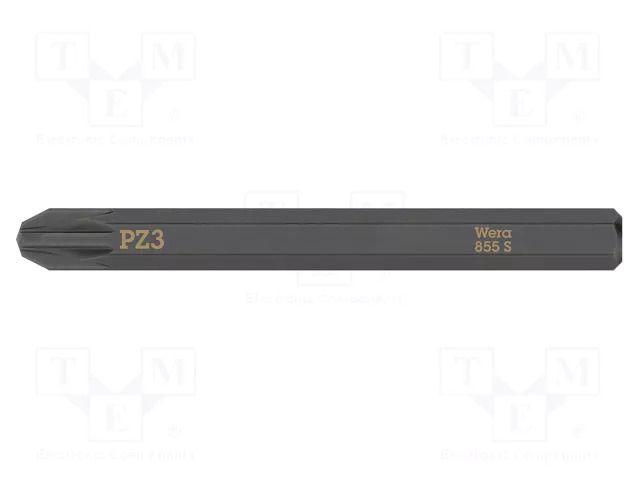 Screwdriver bit; Pozidriv®; PZ3; Kind: impact; Overall len: 70mm WERA WERA.05018165001
