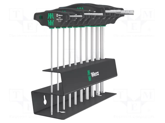 Kit: screwdrivers; inch,Hex Plus key; Kind of handle: T; 10pcs. WERA WERA.05023454001