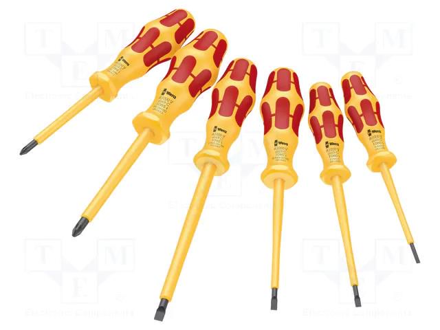 Kit: screwdrivers; insulated; Pozidriv®,slot; 6pcs. WERA WERA.05051576001