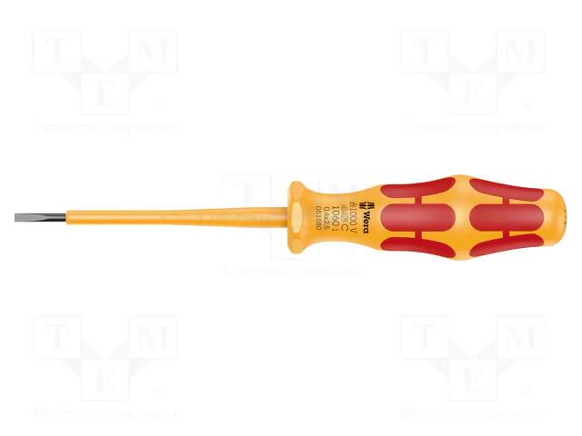 Screwdriver; insulated; slot; 2,5x0,4mm; Blade length: 80mm WERA WERA.05051580001