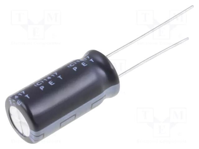 Capacitor: electrolytic; THT; 10uF; 400VDC; Ø10x20mm; Pitch: 5mm Elite PV2G100MNN1020