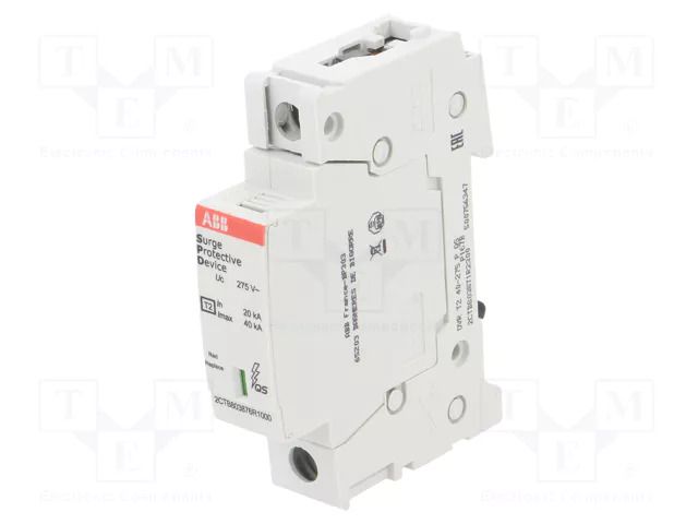Surge arrester; Type 2; Poles: 1; 40kA; Uoper.max: 275VAC; -40÷80°C ABB 2CTB803871R2300