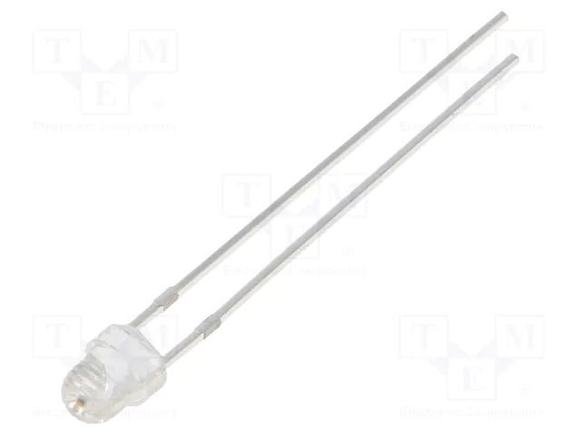 LED; yellow; 3mm; 500mcd; 100°; Front: convex; 2.1VDC; No.of term: 2 OPTOSUPPLY OSY5PA3VA1A
