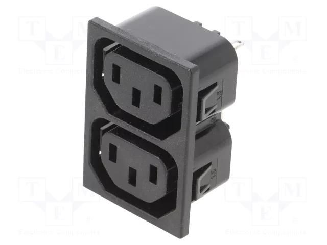 Connector: AC supply; female; socket; 250VAC; 10A; max.1.5mm BULGIN PX0714/2/15/28