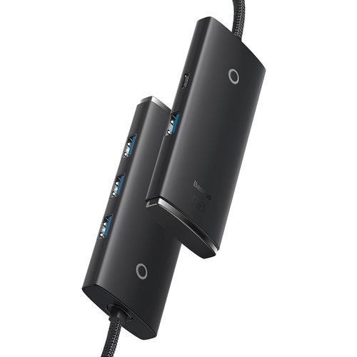 Baseus Lite Series HUB adapter USB Type C - 4x USB 3.0 1m black (WKQX030401), Baseus 6932172606268 6932172606268