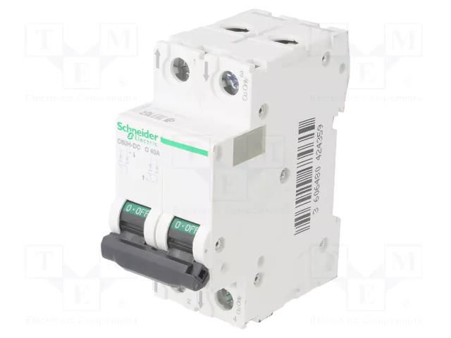 Circuit breaker; 500VDC; Inom: 40A; Poles: 2; Charact: C; 20kA; IP20 SCHNEIDER ELECTRIC A9N61537