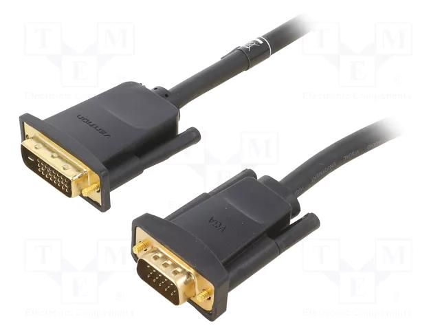 Cable; D-Sub 15pin HD plug,DVI-D (24+1) plug; PVC; Len: 1.5m VENTION EABBG