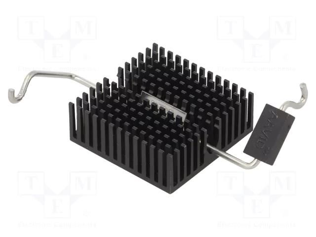 Heatsink: extruded; grilled; BGA,FPGA; black; L: 27mm; W: 27mm BOYD CORP 374324B60023G