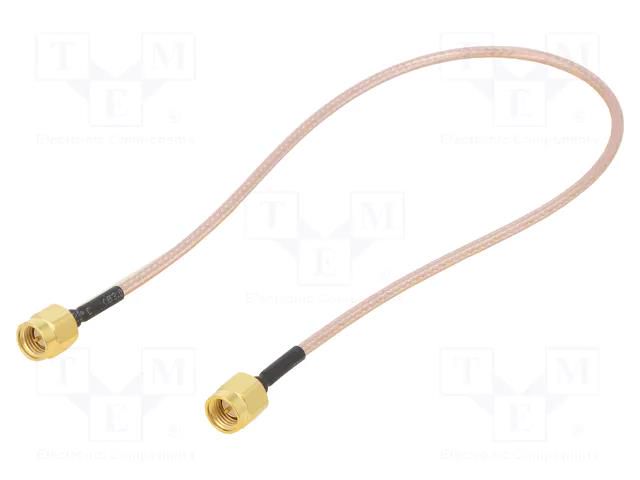 Cable; 0.3m; SMA male,both sides; shielded; transparent; straight MUELLER ELECTRIC BU-4150029012