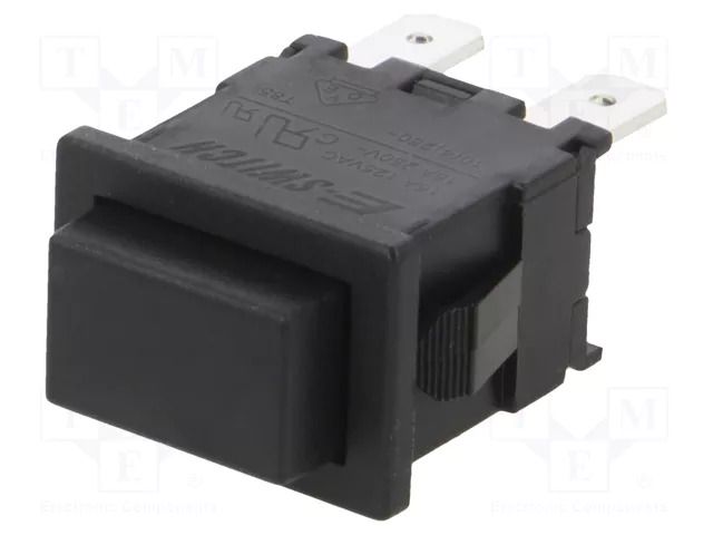 Switch: push-button; Pos: 2; SPST-NO; 15A/250VAC; 10A/125VDC E-SWITCH PB1973ABLKBLKEF0