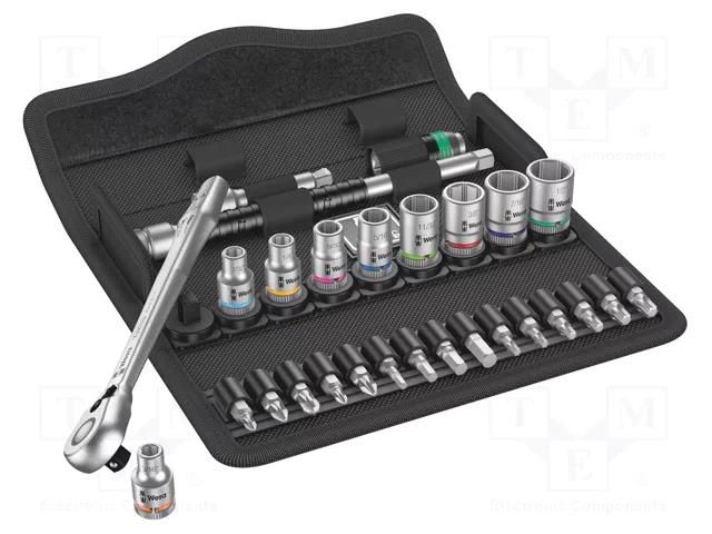 Wrenches set; inch,socket spanner; Mounting: 1/4"; 28pcs. WERA WERA.05004021001