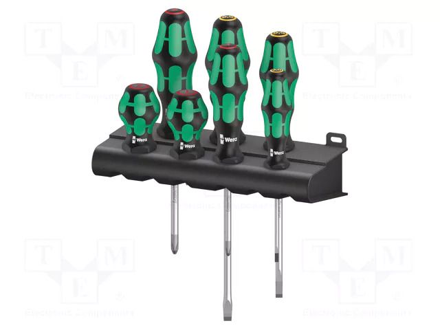 Phillips,slot; PH1,PH2,3x0.5mm,5.5x1mm,6.5x1.2mm; 7pcs. WERA WERA.05008900001