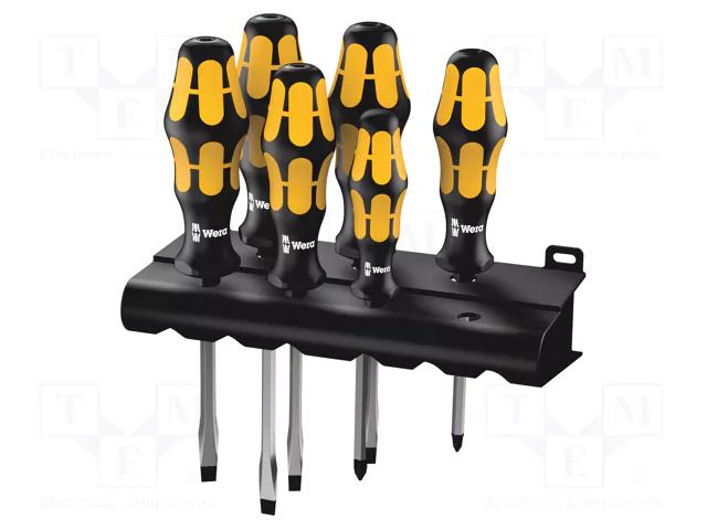Kit: screwdrivers; hanger; for impact; Phillips,slot; 6pcs. WERA WERA.05018283001