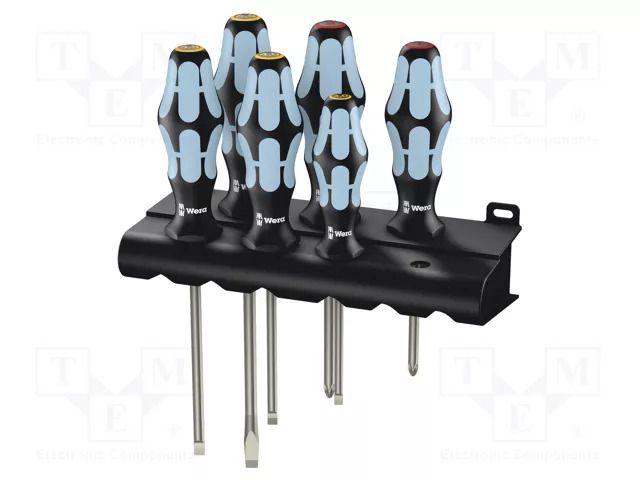 Kit: screwdrivers; hanger; Phillips,slot; Kit: screwdrivers; 6pcs. WERA WERA.05032060001