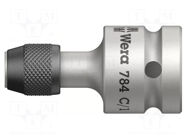 Adapter; Overall len: 50mm; Mounting: 1/2" square,1/4" (C6,3mm) WERA WERA.05042760001
