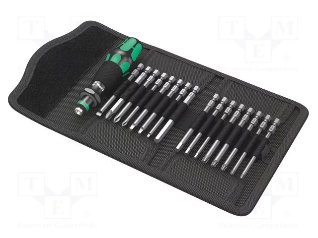 Kit: screwdriver bits; case; Holder: hexagonal; 1/4"; 17pcs. WERA WERA.05051042001