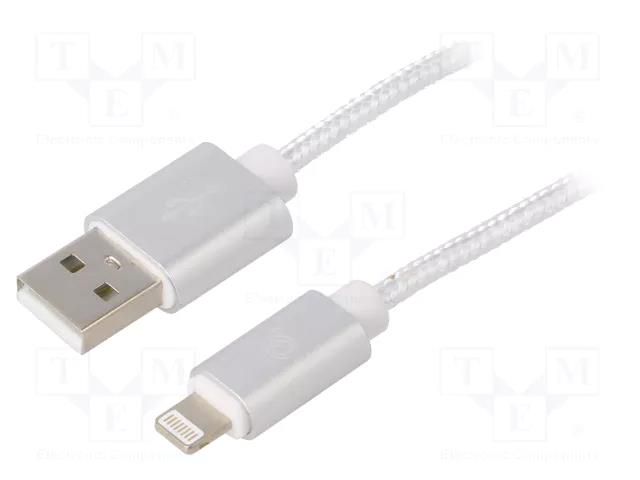 Cable; USB 2.0; Apple Lightning plug,USB A plug; gold-plated GEMBIRD CCB-MUSB2B-AMLM-6S