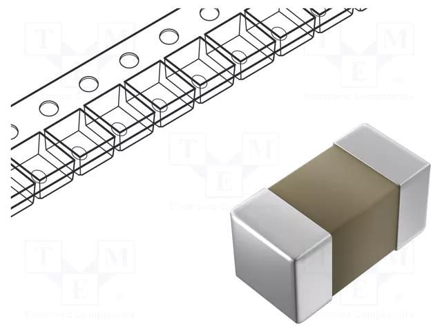 Ferrite: bead; Imp.@ 100MHz: 1000Ω; SMD; 0.01A; 0603; R: 0.2Ω; 180mm MURATA BLM18KG102BH1D