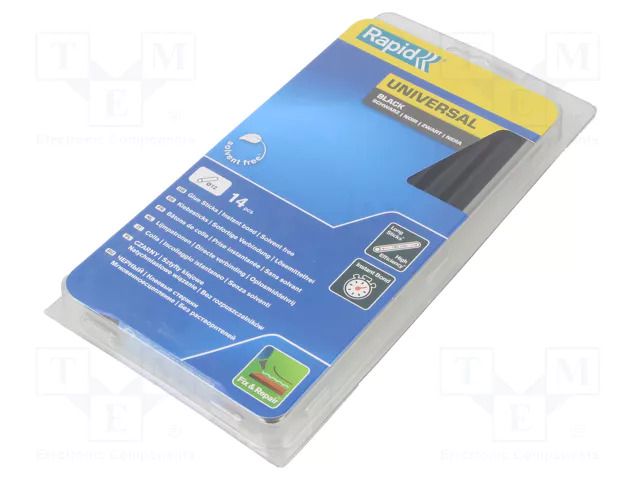 Hot melt glue; Ø: 12mm; black; L: 190mm; Bonding: 30s; 14pcs. RAPID RAP-5000211
