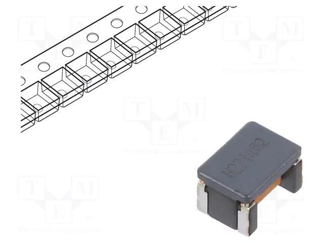 Inductor: common mode; SMD; 100uH; 150mA; 2Ω; -30÷50%; 50VAC EPCOS B82787C0104H002