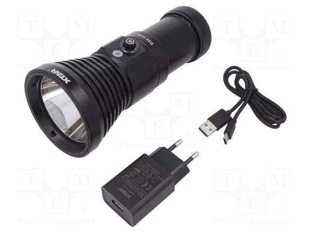 Torch: LED; L: 191.5mm; 200lm,500lm,2000lm,3600lm; Ø: 50÷84mm; IPX8 XTAR XTAR-D28-3600-SET