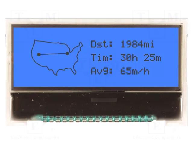 Display: LCD; graphical; 128x32; COG,FSTN Positive; blue; LED; 1x17 NEWHAVEN DISPLAY INTERNATIONAL NHD-C12832A1Z-FBF3
