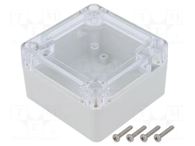 Enclosure: multipurpose; X: 75mm; Y: 75mm; Z: 45mm; ZP; polycarbonate KRADEX ZP757545JPH-PC