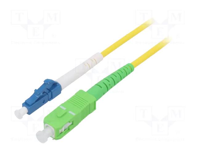 Fiber patch cord; OS2; LC/UPC,SC/APC; 1m; Optical fiber: 9/125um Goobay SCA-LCU/OS2-010YL