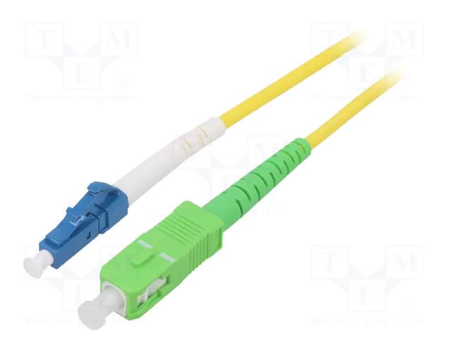 Fiber patch cord; OS2; LC/UPC,SC/APC; 3m; Optical fiber: 9/125um GOOBAY SCA-LCU/OS2-030YL