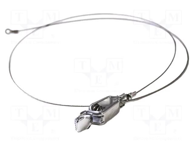 Ground/earth cable; ring terminal,aligator clip; Len: 1m; steel MUELLER ELECTRIC AI-000457