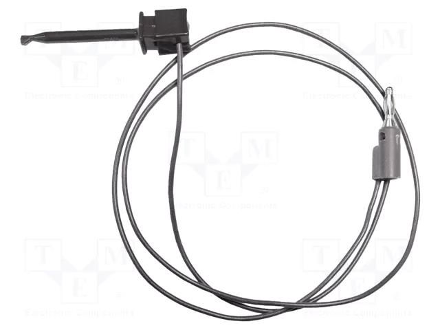Test leads; 5A; clip-on hook probe,banana plug 4mm; Urated: 300V MUELLER ELECTRIC BU-1120-A-48-0