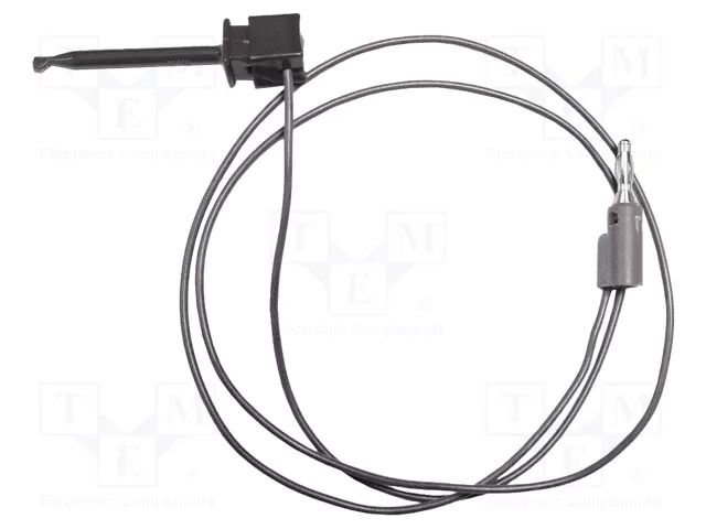 Test leads; 5A; clip-on hook probe,banana plug 4mm; Urated: 300V MUELLER ELECTRIC BU-1120-A-48-0