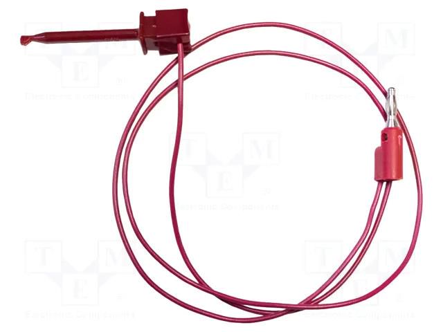 Test leads; 5A; clip-on hook probe,banana plug 4mm; Urated: 300V MUELLER ELECTRIC BU-1120-A-60-2