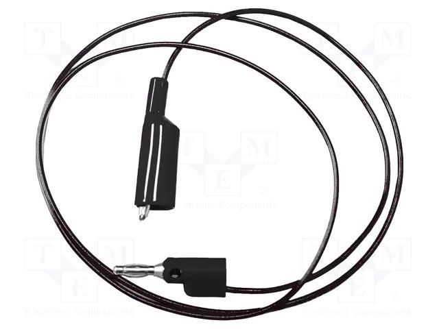 Test lead; 5A; banana plug 4mm,aligator clip; Urated: 300V; black MUELLER ELECTRIC BU-2030-A-24-0