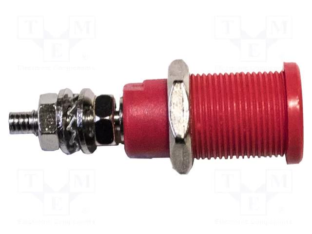 Connector: 4mm banana; socket; 45A; 600V,1kV; red; nickel plated MUELLER ELECTRIC BU-31607-2