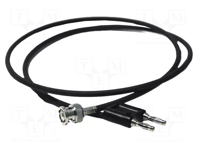 Test lead; BNC plug,banana plug double 4mm; Urated: 500V; black MUELLER ELECTRIC BU-5070-B-24-0