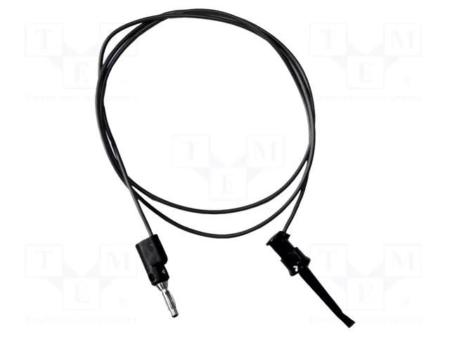 Test lead; 5A; clip-on hook probe,banana plug 4mm; Len: 0.3m MUELLER ELECTRIC BU-P3782-12-0