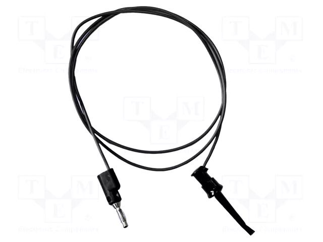 Test lead; 5A; clip-on hook probe,banana plug 4mm; Len: 0.3m MUELLER ELECTRIC BU-P3782-12-0